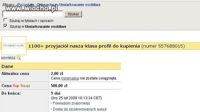 Sprzedam konto na nk
