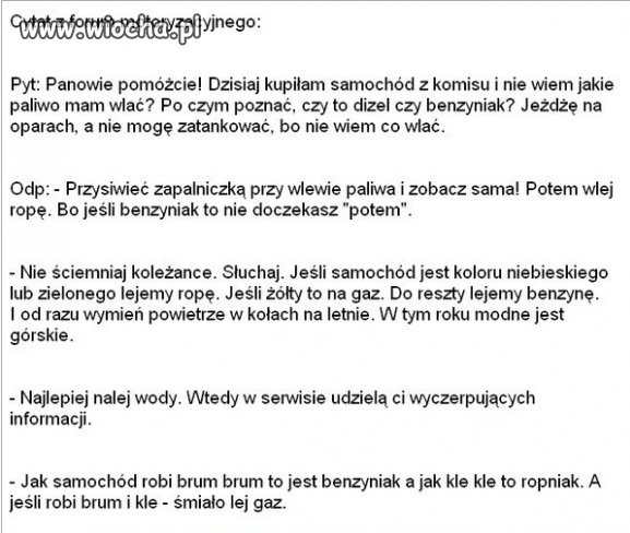 Cytat z forum motoryzacyjnego