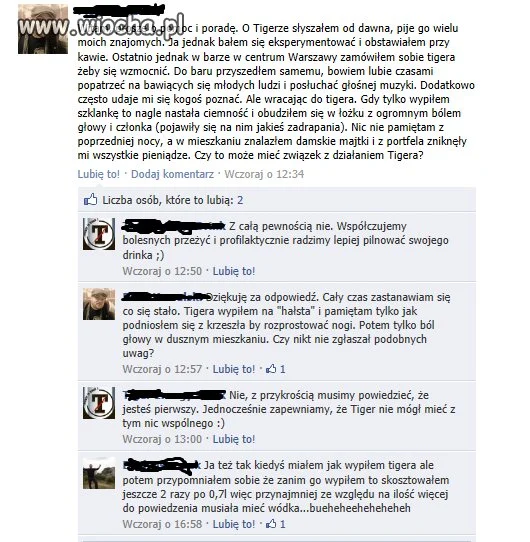 Problem po wypiciu tigera
