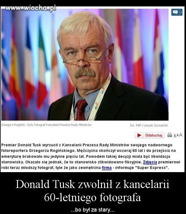 Tusk każe nam pracować do 67 roku życia