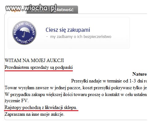 Przedmiotem sprzedaży są podpaski...