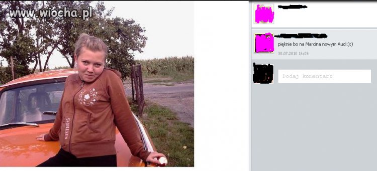 Ja na nowym samochodzie