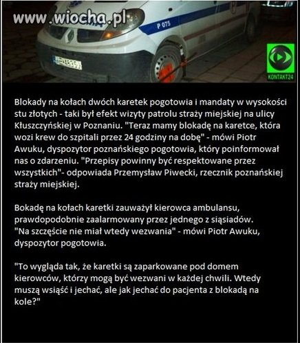 Blokada na kołach ambulansu