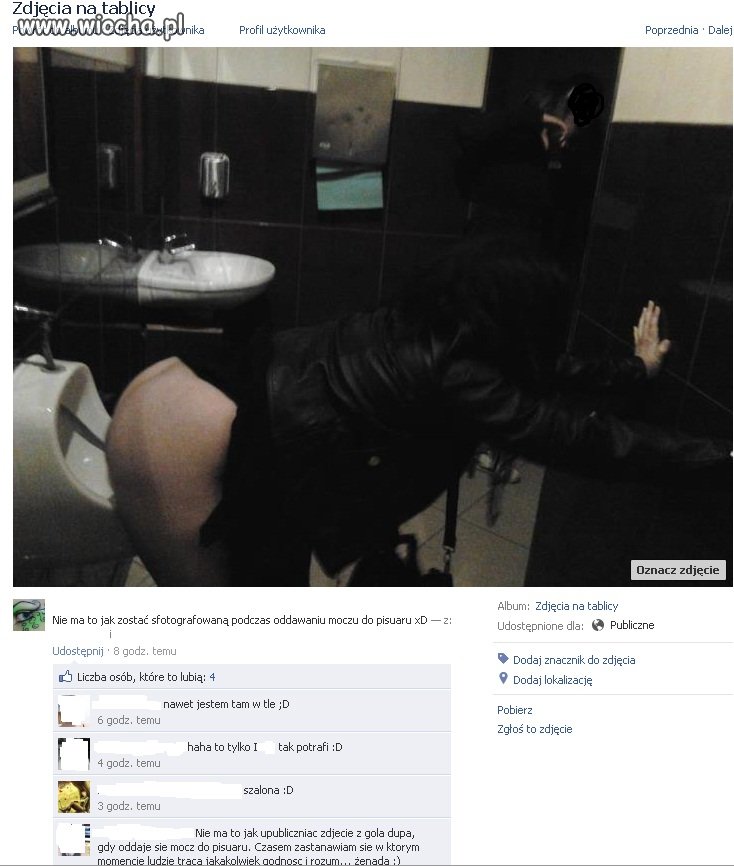 Mam zdjęcie jak szczam do pisuaru ale jestem fajna