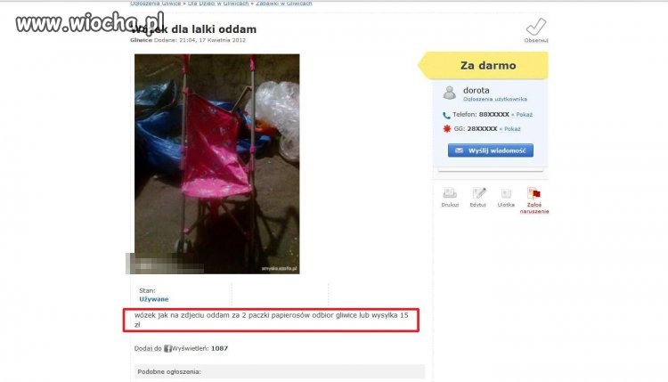 Odda za 2 paczki fajek...