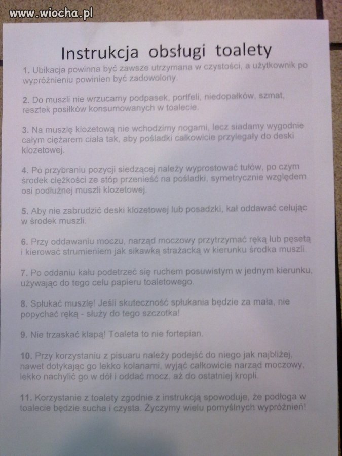 Instrukcja Obsługi Toalety 