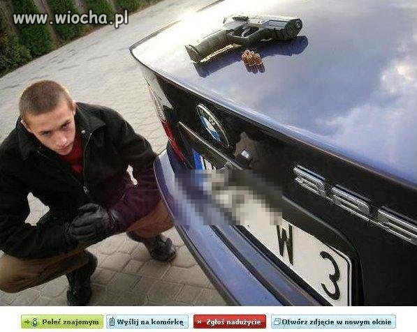 BMW, Glock17, Czarne rękawice