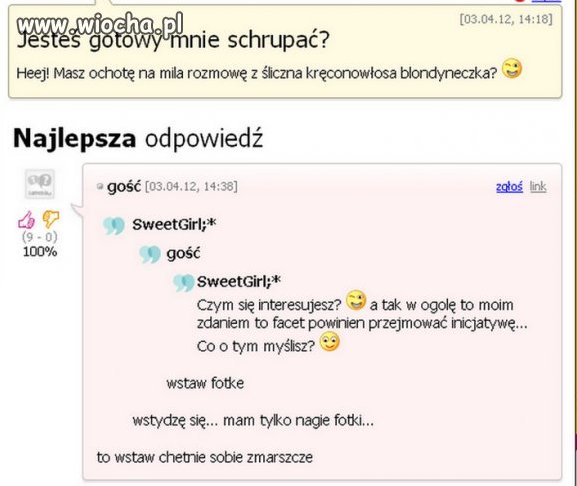 Wstydzi się bo ma tylko nagie fotki
