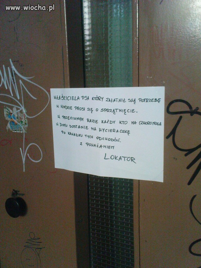 Zdenerwowany lokator...