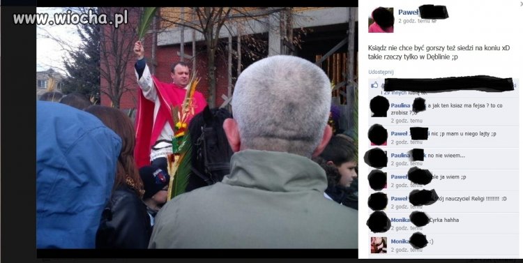 Ksiądz też siedzi na koniu
