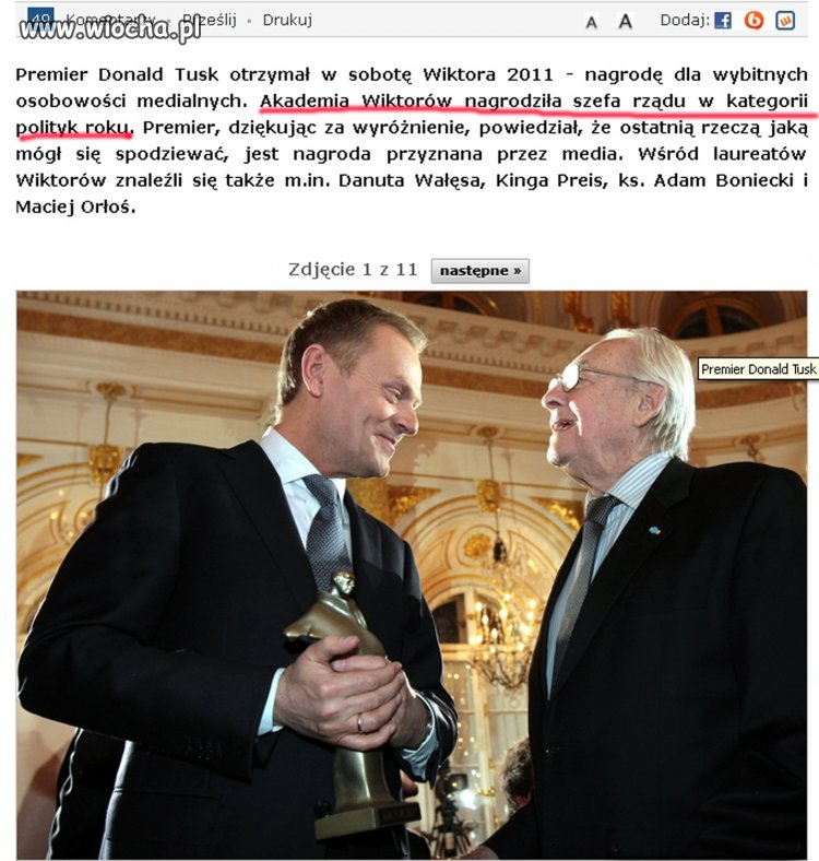 Tusk politykiem roku...