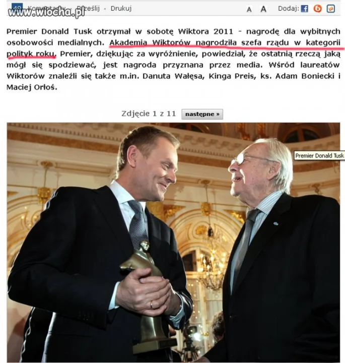 Tusk politykiem roku...