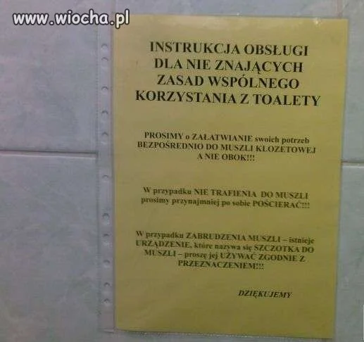 Instrukcja toaletowa