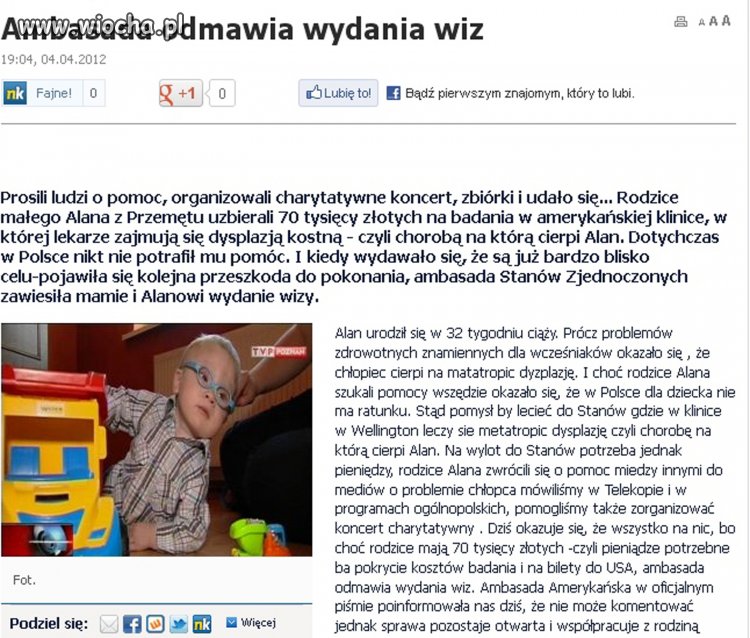 Ambasada amerykańska odmawia wydania wiz...