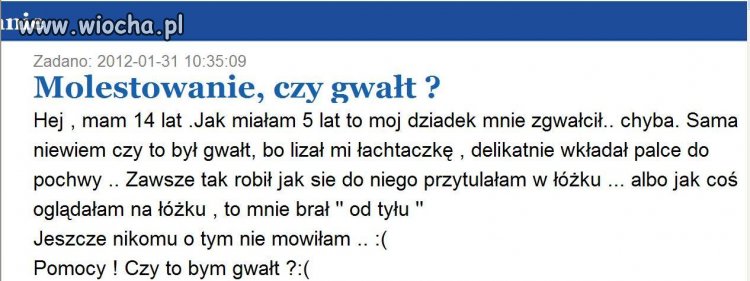 Pedofilia nie zna granic...