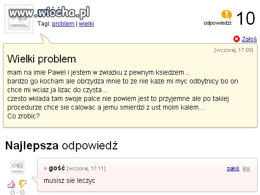 Dobra..ten chłopak powinien się leczyć.