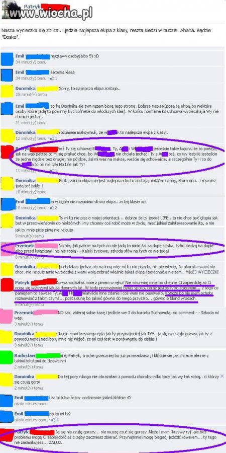 Ubliżanie dziewczynom, wyśmiewanie osób, które się