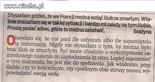 Ślub ze zmarłym?