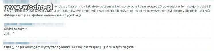 Przeżycia 13-latki.