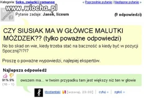 Czy siusiak ma móżdżek?