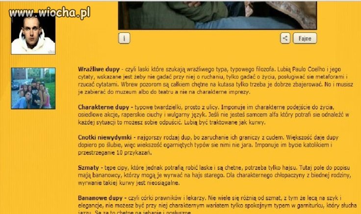 ,, na co lecą rózne rodzaje dup..."