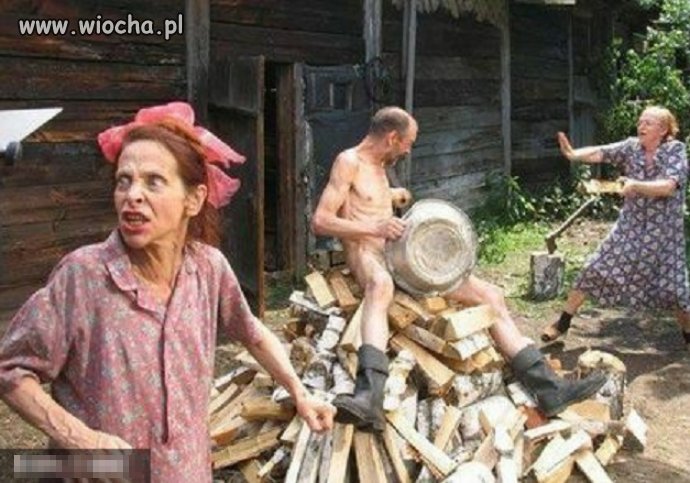 Siekiera, motyka, bimber, szklanka...