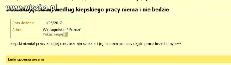 Ogłoszenie "szukam pracy"