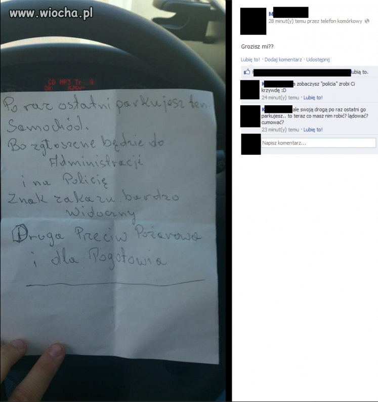Chwal się debilizmem na facebooku.
