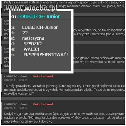 Ten człowiek jest psychicznie chory.. nawet tu