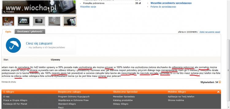 Analfabetyzm na Allegro