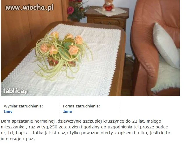 Oferta pracy czy matrymonialna?