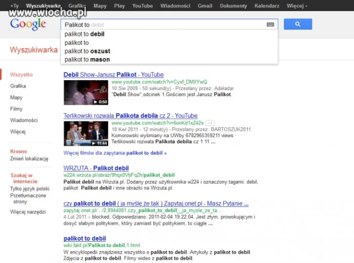 Palikot według Google