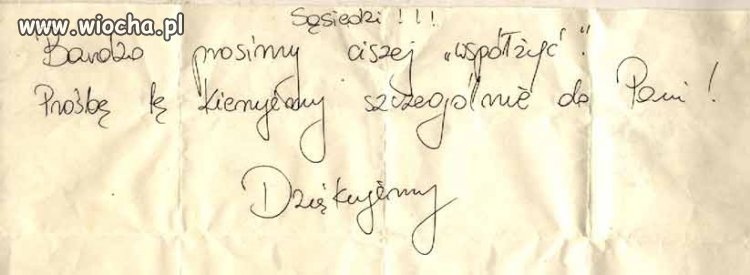 Kartka w drzwiach