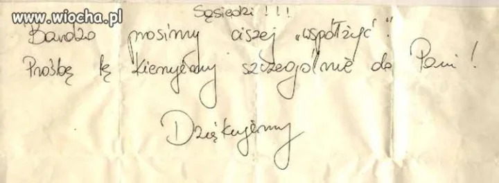 Kartka w drzwiach
