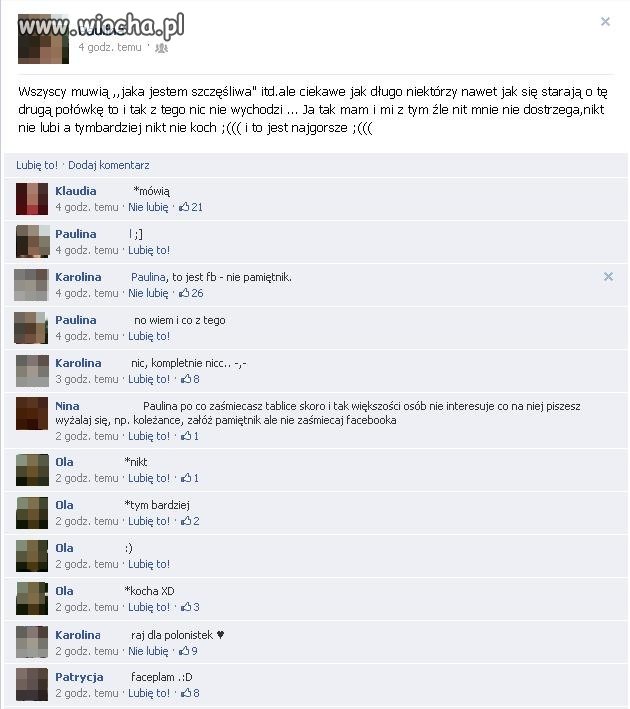 Nie ma to jak zwierzać się facebook'owi