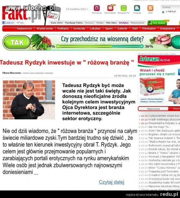 Rydzyk inwestuje w różową branże 