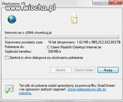 Szacowany pozostały czas-16 lat... WTF!!!