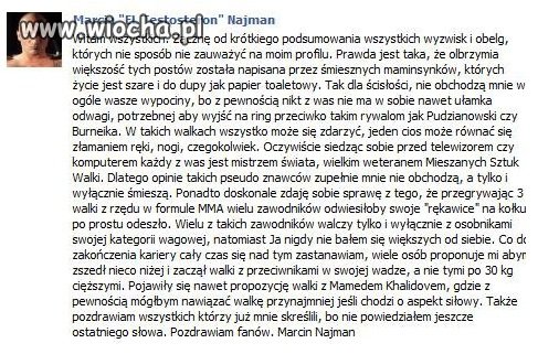 Najman i jego wymówki