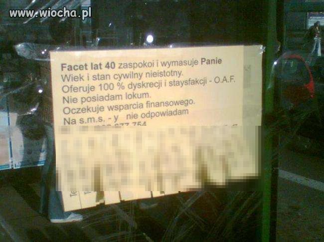 Ogłoszonko towarzyskie