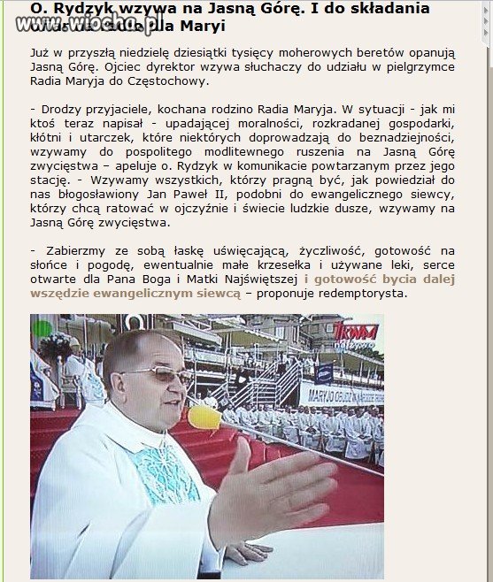 Składajcie ofiarę na radio M...