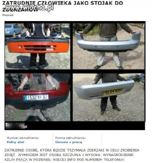 Nowa praca w Polsce! Ekspozytor na zderzaki...
