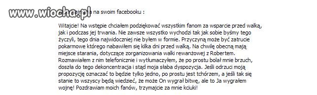 Wycinek z "Official facebook Marcin Najman"