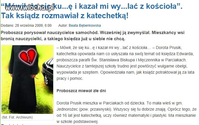 Ksiądz też człowiek a czasem cham!!!