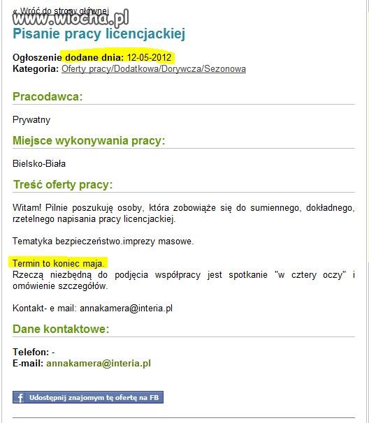 Szybka praca licencjacka