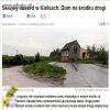 Dom na środku drogi