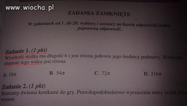 Zadanie z matmy