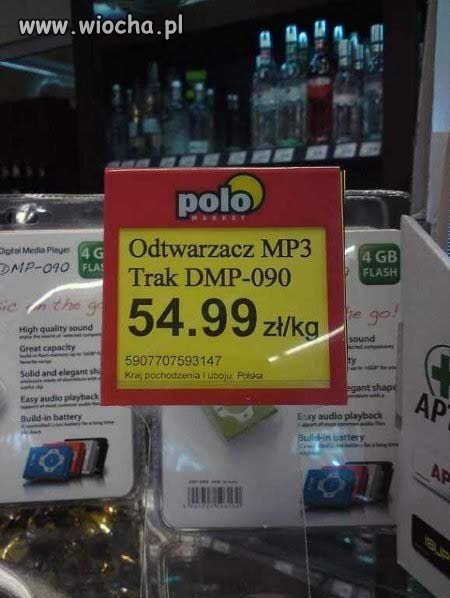 Odtwarzacz mp3 na wagę