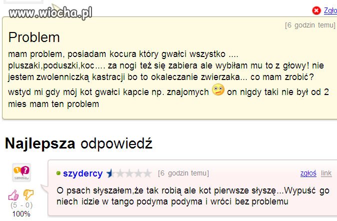 Niech  podyma i mu przejdzie haha 