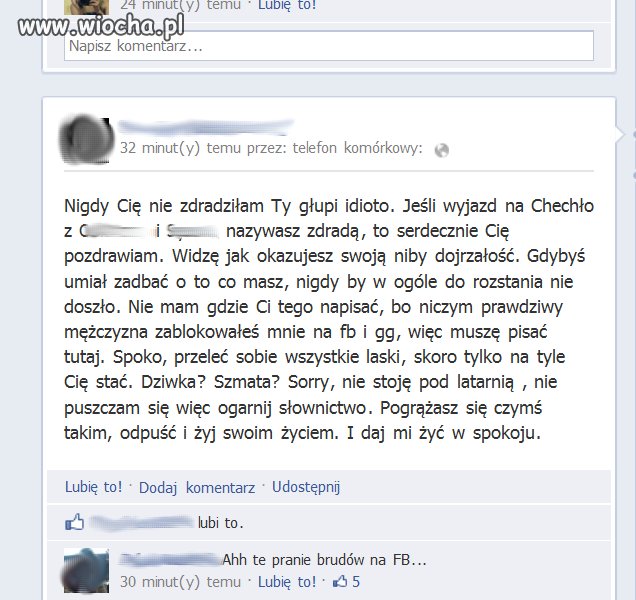 Pranie brudów na fb