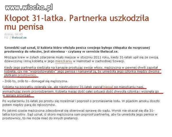 Partnerka uszkodziła mu Penisa...
